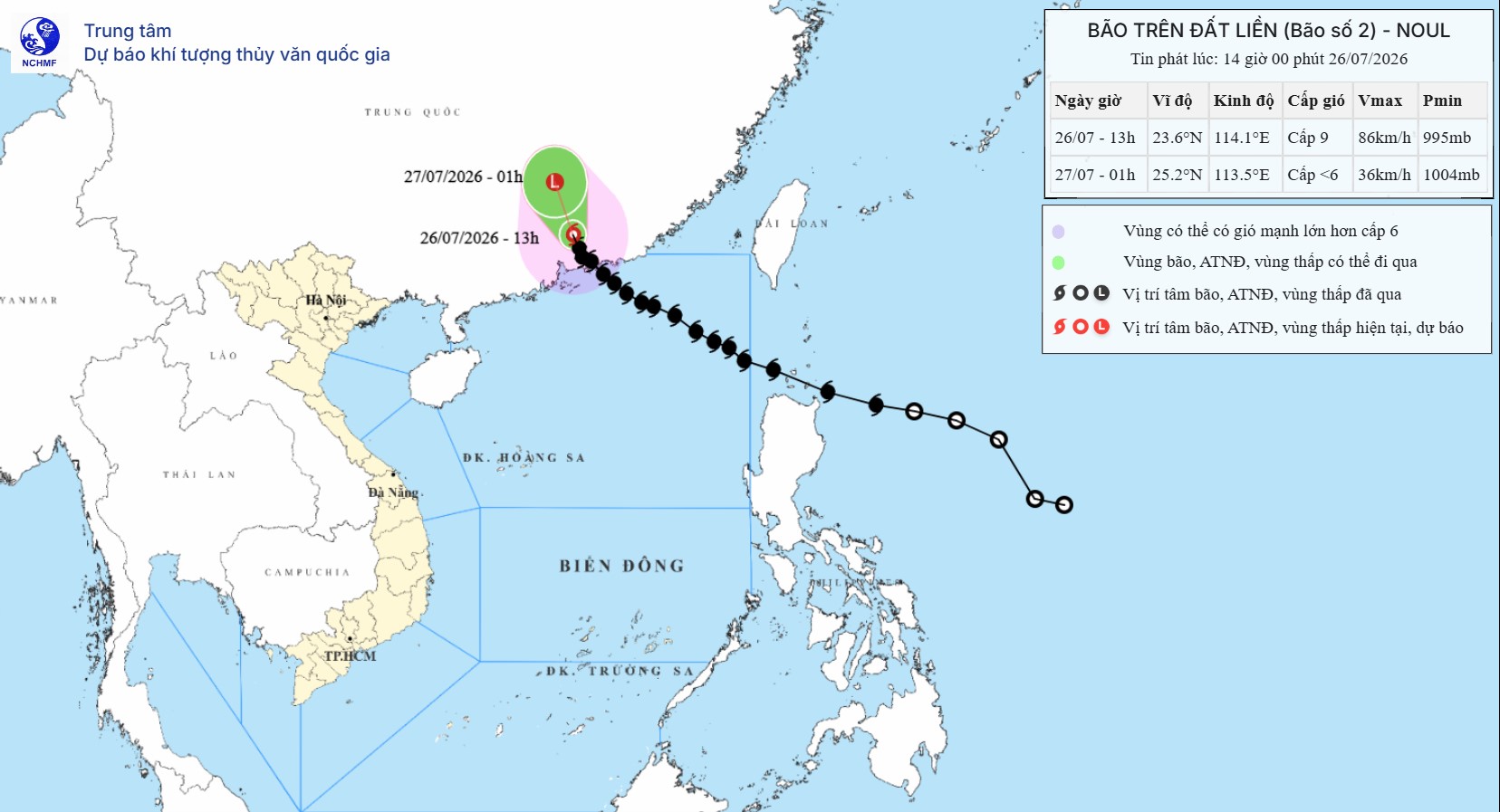 bao-so-2-tren-dat-lien-1785050586485732398070 Bão số 2 sẽ suy yếu thành áp thấp nhiệt đới vào đêm nay, miền Bắc lại mưa dông từ 28/7- Ảnh 1.