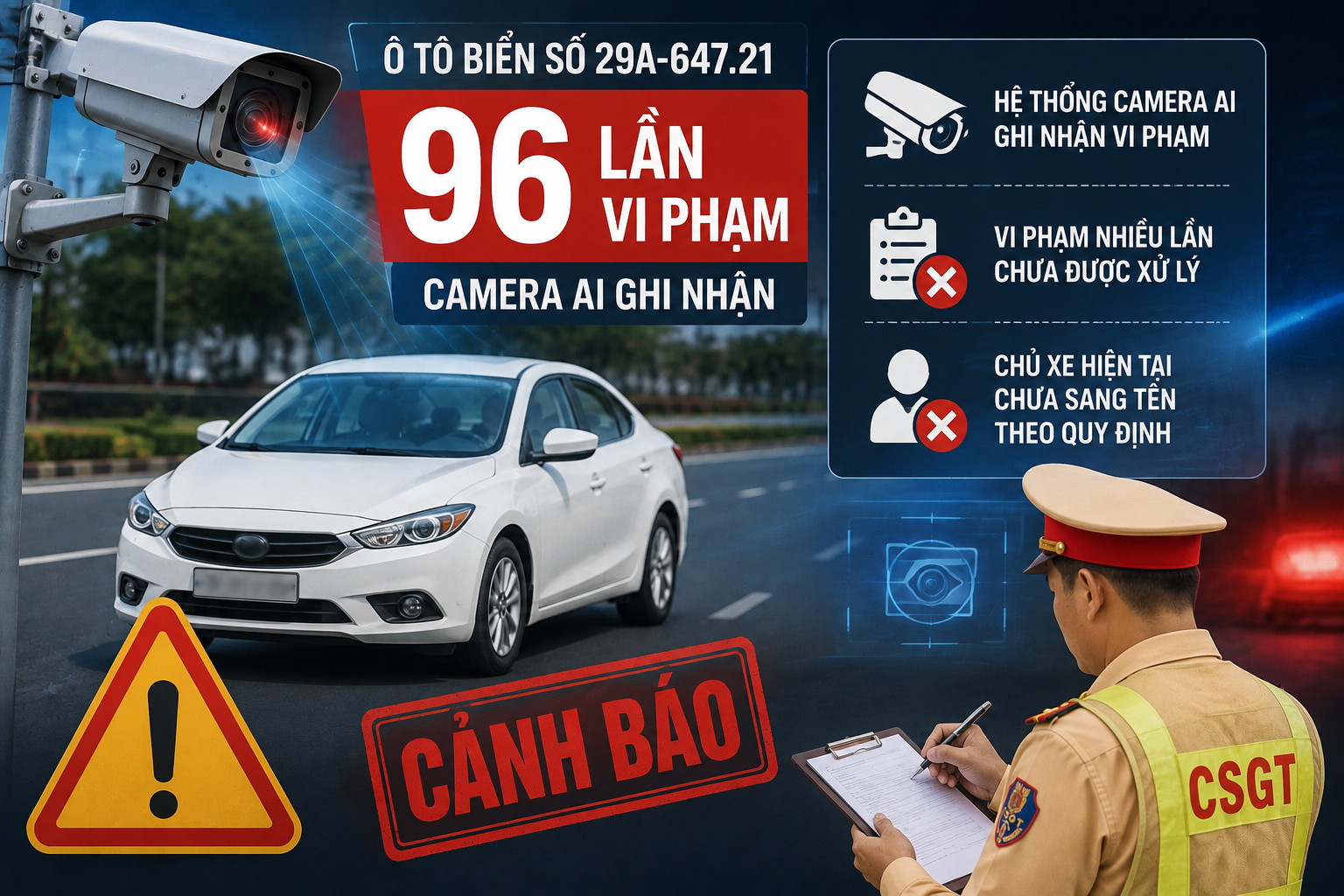 Bất Ngờ Với 96 Lần Vi Phạm Giao Thông Của Chủ Xe 29A-647.21: Điều Gì Đang Diễn Ra?