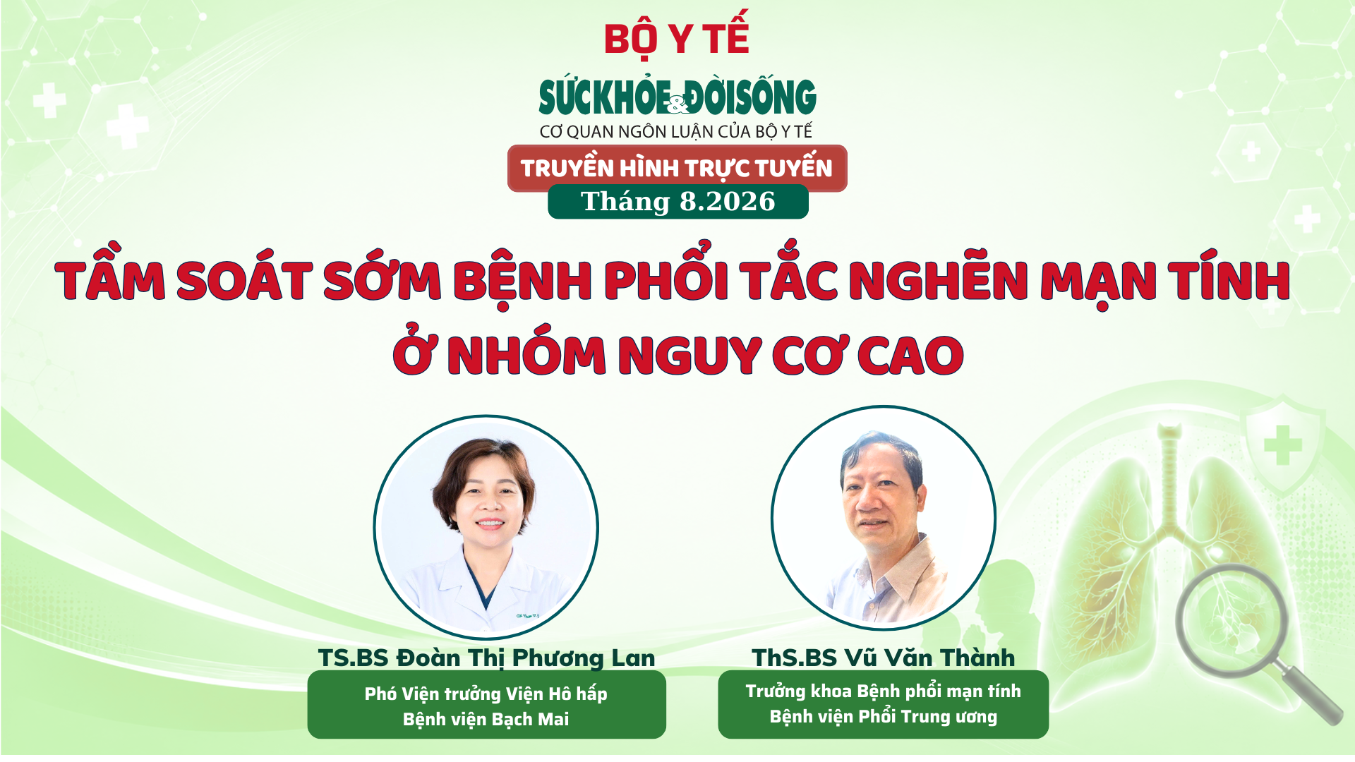 Truyền hình trực tuyến: "Chiến Lược Tầm Soát Bệnh Phổi Tắc Nghẽn Mạn Tính cho Nhóm Nguy Cơ Cao" - Ảnh 1.