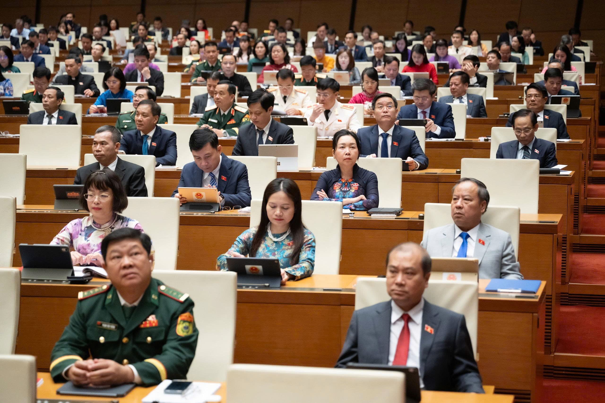 Các ĐBQH nghe trình bày về dự án luật
