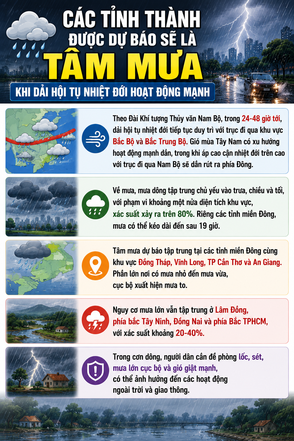 Dải hội tụ nhiệt đới gây mưa lớn