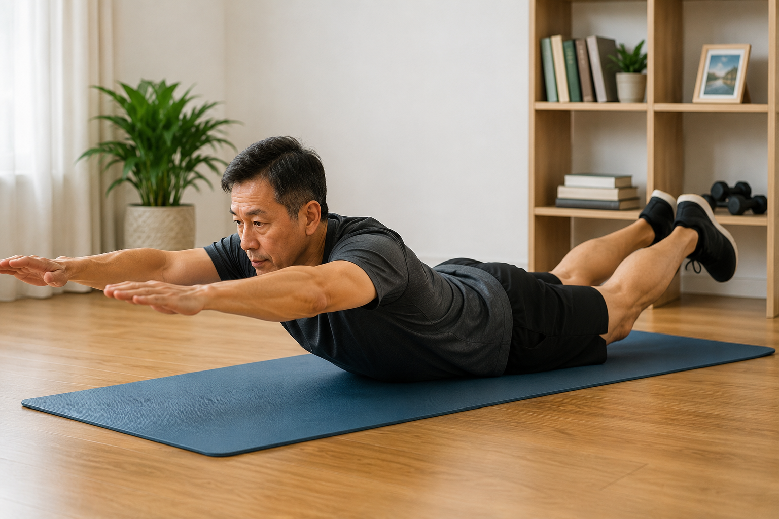 Duỗi thân trên nằm sấp giúp tăng cường sức mạnh cơ lưng