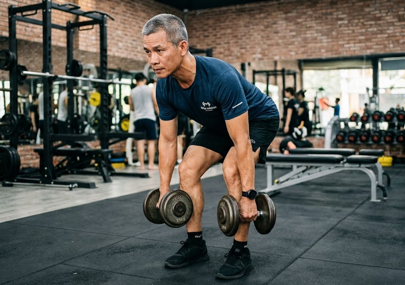 Romanian deadlift với tạ tay