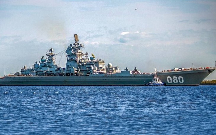 Hình ảnh tàu tuần dương hạt nhân Admiral Nakhimov của Nga.