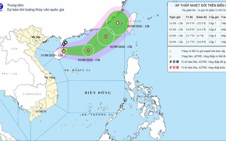 Biển Đông đón bão số 5, liên tục đổi hướng- Ảnh 2.